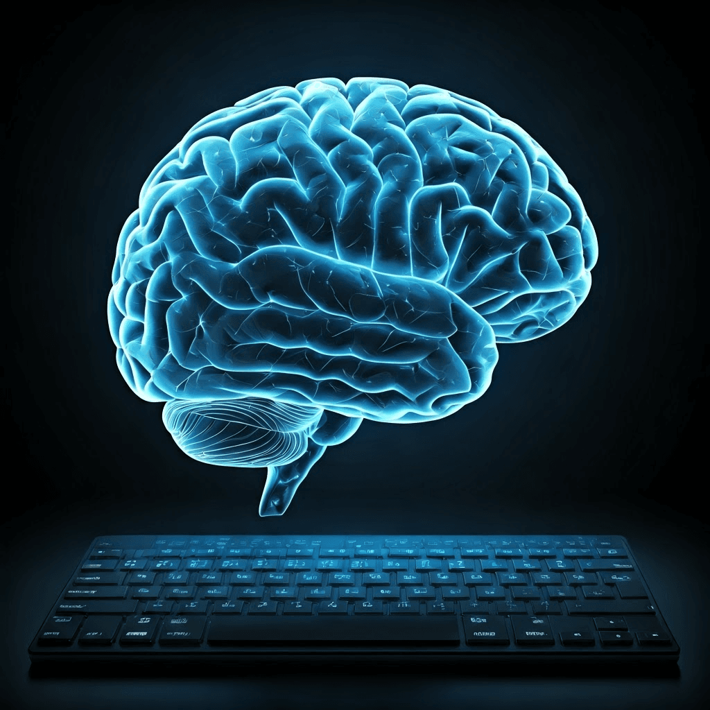 Brain activity visualization while touch typing