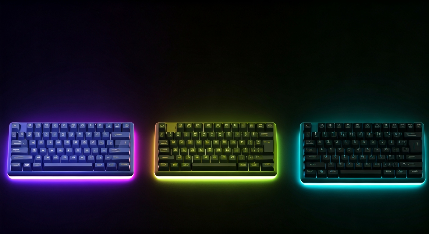 Keyboards showing different layouts