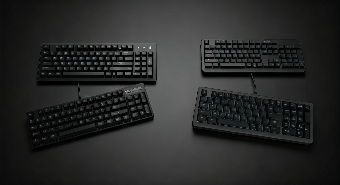 Collection of keyboards for typing comparison