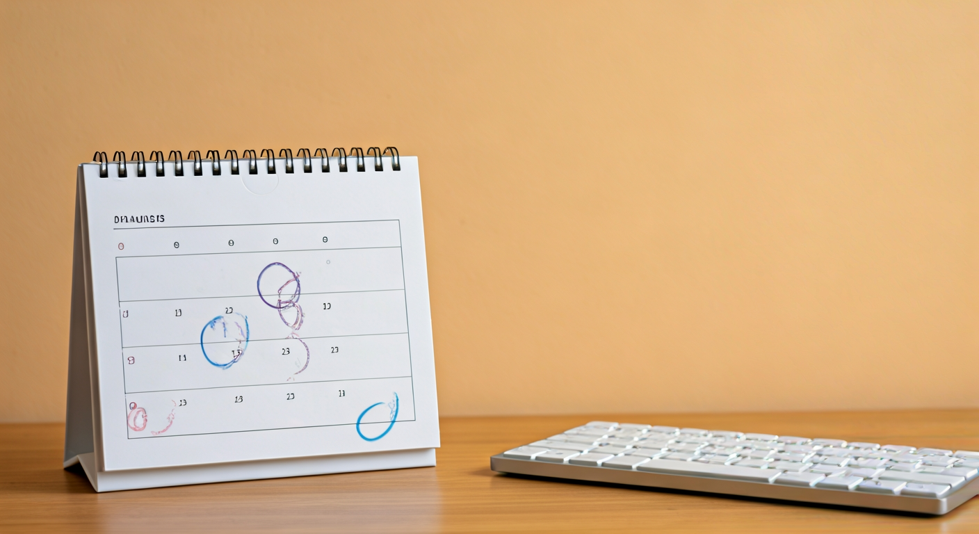 Calendar with typing practice sessions marked