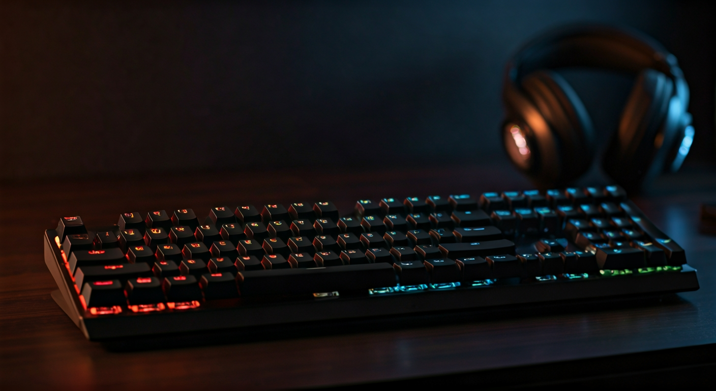 Gaming keyboard with fast typing motion blur
