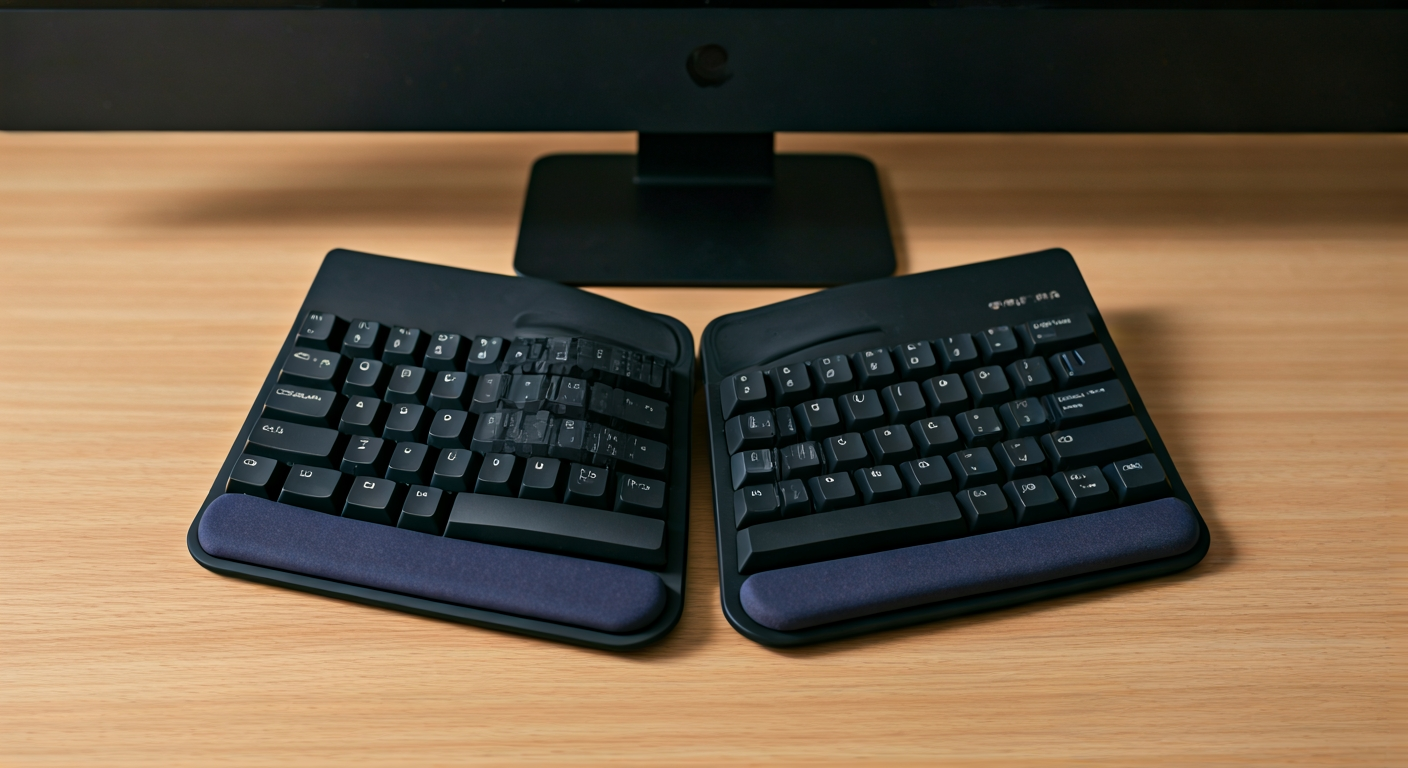 Ergonomic keyboard setup for comfortable typing